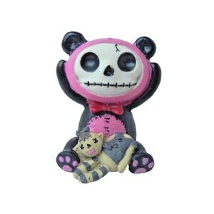 NEW Furrybones Skull Figurine‎ Pink Pandie Panda Bear Mini Figure
